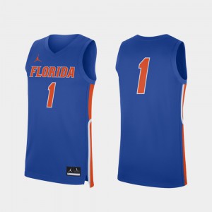 For Men's Florida Gators #1 Royal Replica College Basketball Jersey 233778-585