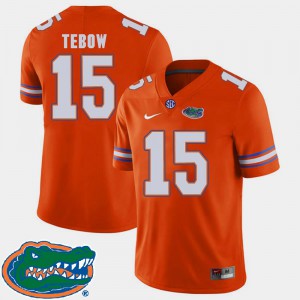Mens Florida Gators #15 Tim Tebow Orange College Football 2018 SEC Jersey 650077-469