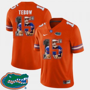 For Men Florida Gator #15 Tim Tebow Orange Pictorial Fashion Football Jersey 577952-868