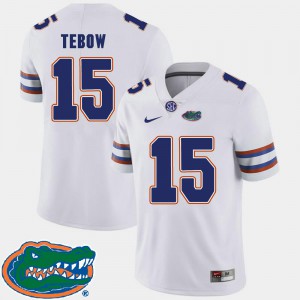 For Men's University of Florida #15 Tim Tebow White College Football 2018 SEC Jersey 728172-914