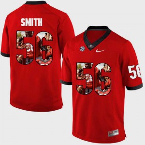 For Men's UGA #56 Garrison Smith Red Pictorial Fashion Jersey 892366-914