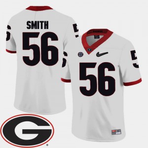 Mens UGA Bulldogs #56 Garrison Smith White College Football 2018 SEC Patch Jersey 600894-668