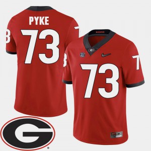 Men's Georgia #73 Greg Pyke Red College Football 2018 SEC Patch Jersey 827538-142