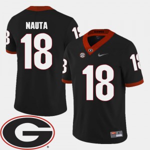 For Men Georgia Bulldogs #18 Isaac Nauta Black College Football 2018 SEC Patch Jersey 367116-422