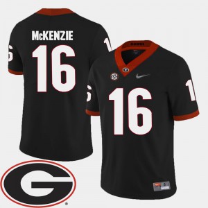 For Men University of Georgia #16 Isaiah McKenzie Black College Football 2018 SEC Patch Jersey 640674-518