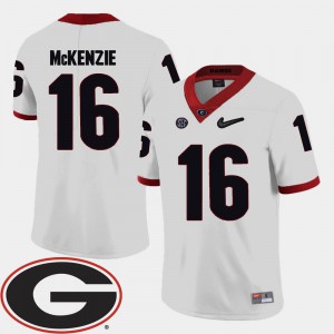 Mens UGA #16 Isaiah McKenzie White College Football 2018 SEC Patch Jersey 425592-719