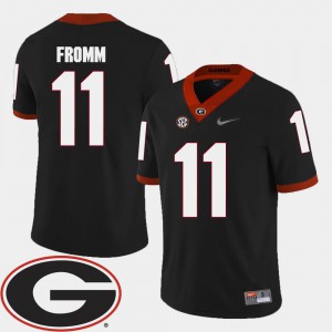 For Men UGA Bulldogs #11 Jake Fromm Black College Football 2018 SEC Patch Jersey 325124-206