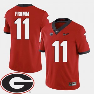 For Men GA Bulldogs #11 Jake Fromm Red College Football 2018 SEC Patch Jersey 775816-498