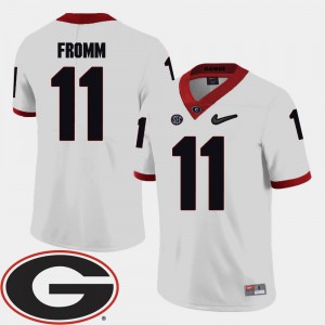 Men's UGA Bulldogs #11 Jake Fromm White College Football 2018 SEC Patch Jersey 374369-136