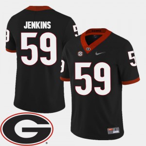 Mens Georgia #59 Jordan Jenkins Black College Football 2018 SEC Patch Jersey 925458-402