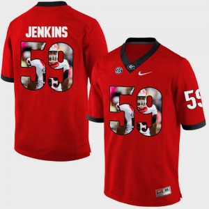 Men's GA Bulldogs #59 Jordan Jenkins Red Pictorial Fashion Jersey 266205-505