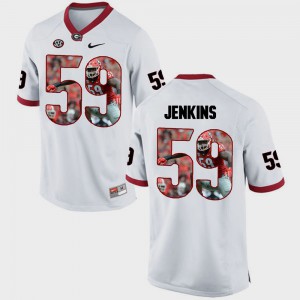 For Men's Georgia #59 Jordan Jenkins White Pictorial Fashion Jersey 171725-672