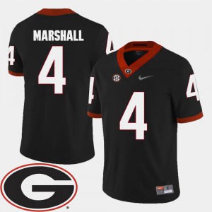Men's Georgia Bulldogs #4 Keith Marshall Black College Football 2018 SEC Patch Jersey 672292-717