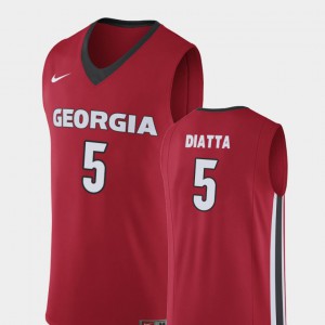 For Men Georgia #5 Pape Diatta Red Replica College Basketball Jersey 420782-146