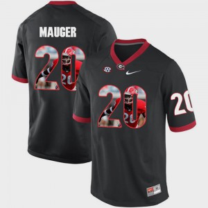 Mens Georgia Bulldogs #20 Quincy Mauger Black Pictorial Fashion Jersey 543346-579