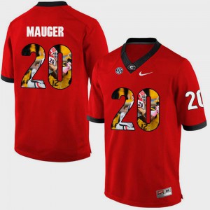 Mens University of Georgia #20 Quincy Mauger Red Pictorial Fashion Jersey 291517-150