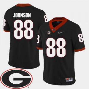 Men's University of Georgia #88 Toby Johnson Black College Football 2018 SEC Patch Jersey 314086-625