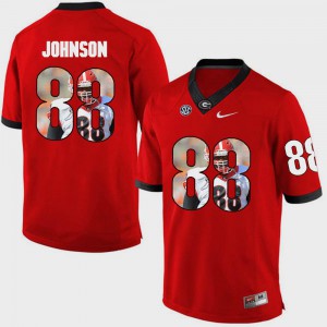 Mens UGA #88 Toby Johnson Red Pictorial Fashion Jersey 960973-287