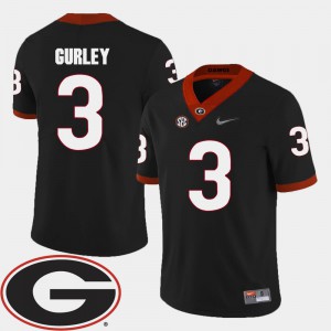 Men University of Georgia #3 Todd Gurley Black College Football 2018 SEC Patch Jersey 930563-976