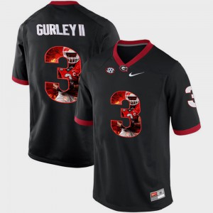 For Men's UGA Bulldogs #3 Todd Gurley II Black Pictorial Fashion Jersey 912174-737