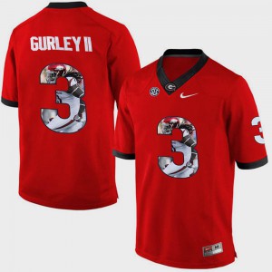 Men's UGA Bulldogs #3 Todd Gurley II Red Pictorial Fashion Jersey 608254-390