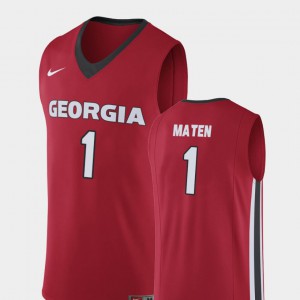 For Men Georgia Bulldogs #1 Yante Maten Red Replica College Basketball Jersey 358584-763