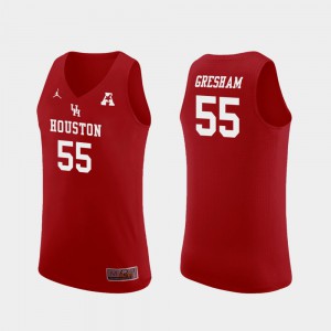 For Men's Cougars #55 Brison Gresham Red Replica College Basketball Jersey 243356-113