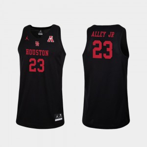 For Men's Houston Cougars #23 Cedrick Alley Jr. Black Replica College Basketball Jersey 996785-757