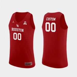 For Men's Houston #00 Red Replica College Basketball Custom Jersey 455579-210