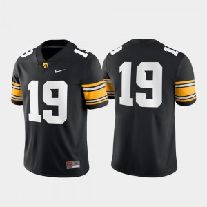 For Men's Hawkeyes #19 Black Game Jersey 179875-403