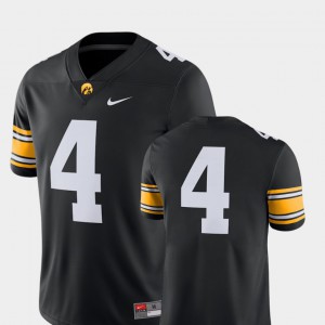 For Men University of Iowa #4 Black College Football 2018 Game Jersey 217135-696