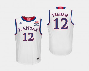 Men Kansas Jayhawks #12 Chris Teahan White College Basketball Jersey 844428-901