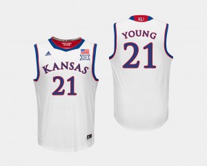 Men's Kansas #21 Clay Young White College Basketball Jersey 551520-976