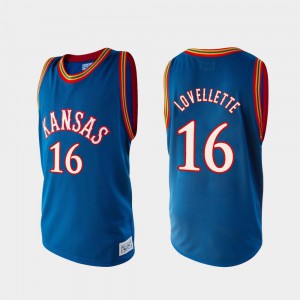 Men's University of Kansas #16 Clyde Lovellette Royal Alumni College Basketball Jersey 634692-258