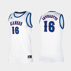 Mens University of Kansas #16 Clyde Lovellette White Classic College Basketball Jersey 219148-725