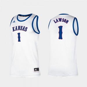 For Men Kansas Jayhawks #1 Dedric Lawson White Classic College Basketball Jersey 203163-927