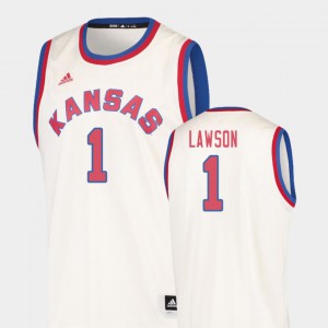 For Men's Kansas Jayhawks #1 Dedric Lawson Cream Hardwood Classics College Basketball Jersey 560863-647