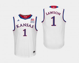 For Men Kansas Jayhawks #1 Dedric Lawson White College Basketball Jersey 502149-360