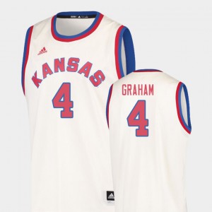 Men Kansas #4 Devonte' Graham Cream Hardwood Classics College Basketball Jersey 751958-207