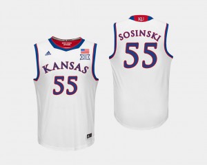 Mens Kansas #55 James Sosinski White College Basketball Jersey 645840-678