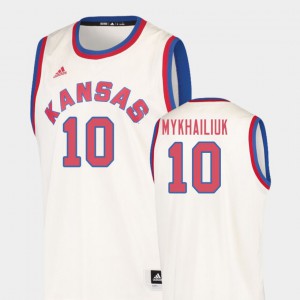 Men's Kansas Jayhawks #10 Sviatoslav Mykhailiuk Cream Hardwood Classics College Basketball Jersey 450121-700