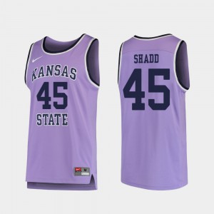 For Men's Kansas State #45 Nigel Shadd Purple Replica College Basketball Jersey 462208-686