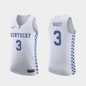 For Men Kentucky Wildcats #3 Tyrese Maxey White Replica College Basketball Jersey 599254-625