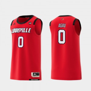 Mens Louisville Cardinals #0 Akoy Agau Red Replica College Basketball Jersey 219753-382