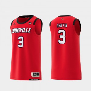 Men Louisville Cardinal #3 Jo Griffin Red Replica College Basketball Jersey 152184-435