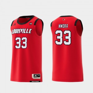 For Men Louisville #33 Jordan Nwora Red Replica College Basketball Jersey 931719-656