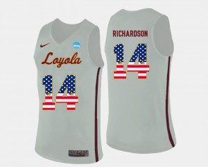 For Men's Ramblers #14 Ben Richardson White US Flag Fashion Basketball Jersey 484342-467