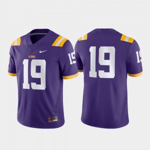For Men's Louisiana State Tigers #19 Purple Game Jersey 608098-757