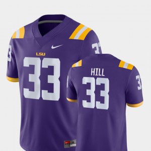 Men's Tigers #33 Jeremy Hill Purple Game College Football Jersey 775511-516
