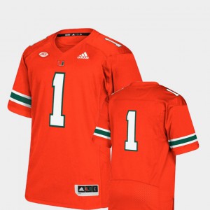 For Men Miami #1 Orange College Football Premier Jersey 691411-282